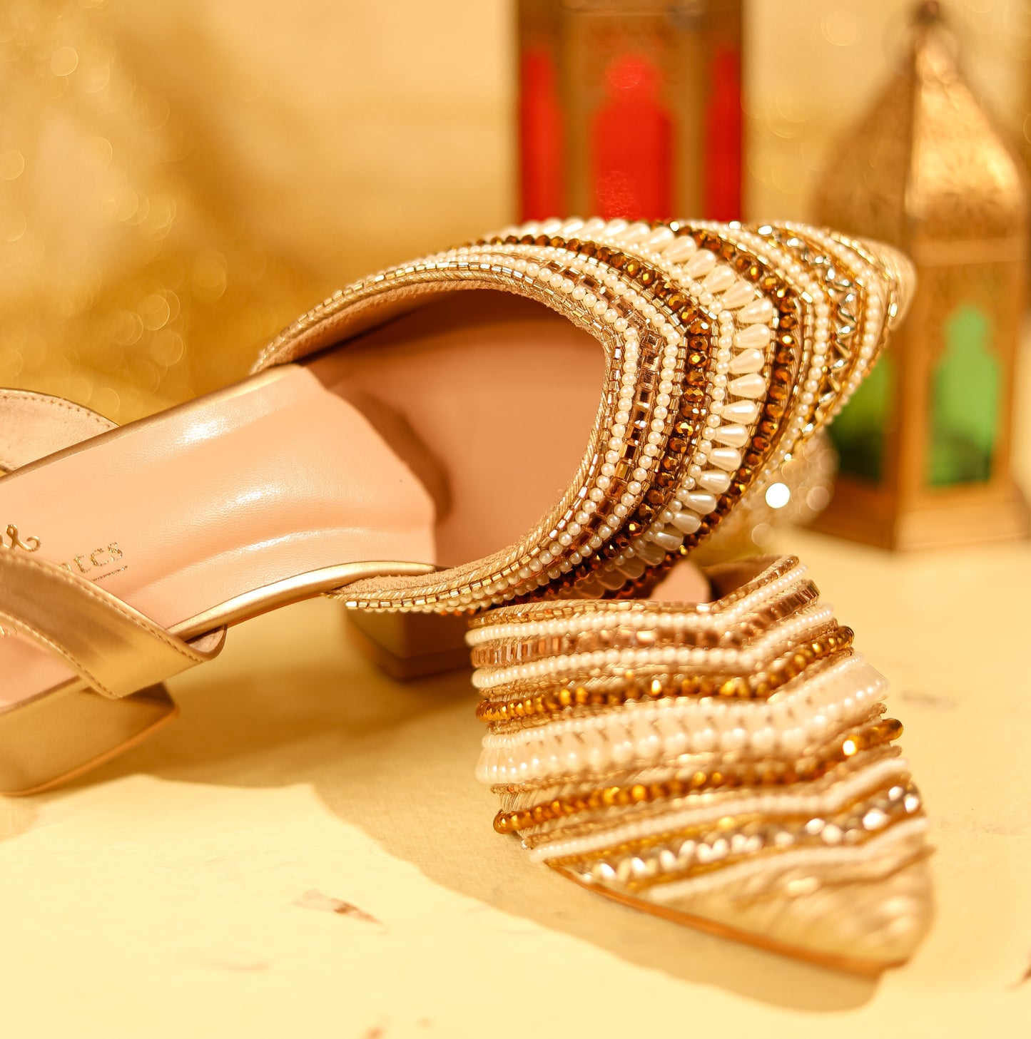 Sultana Gold Closed Toe Heels