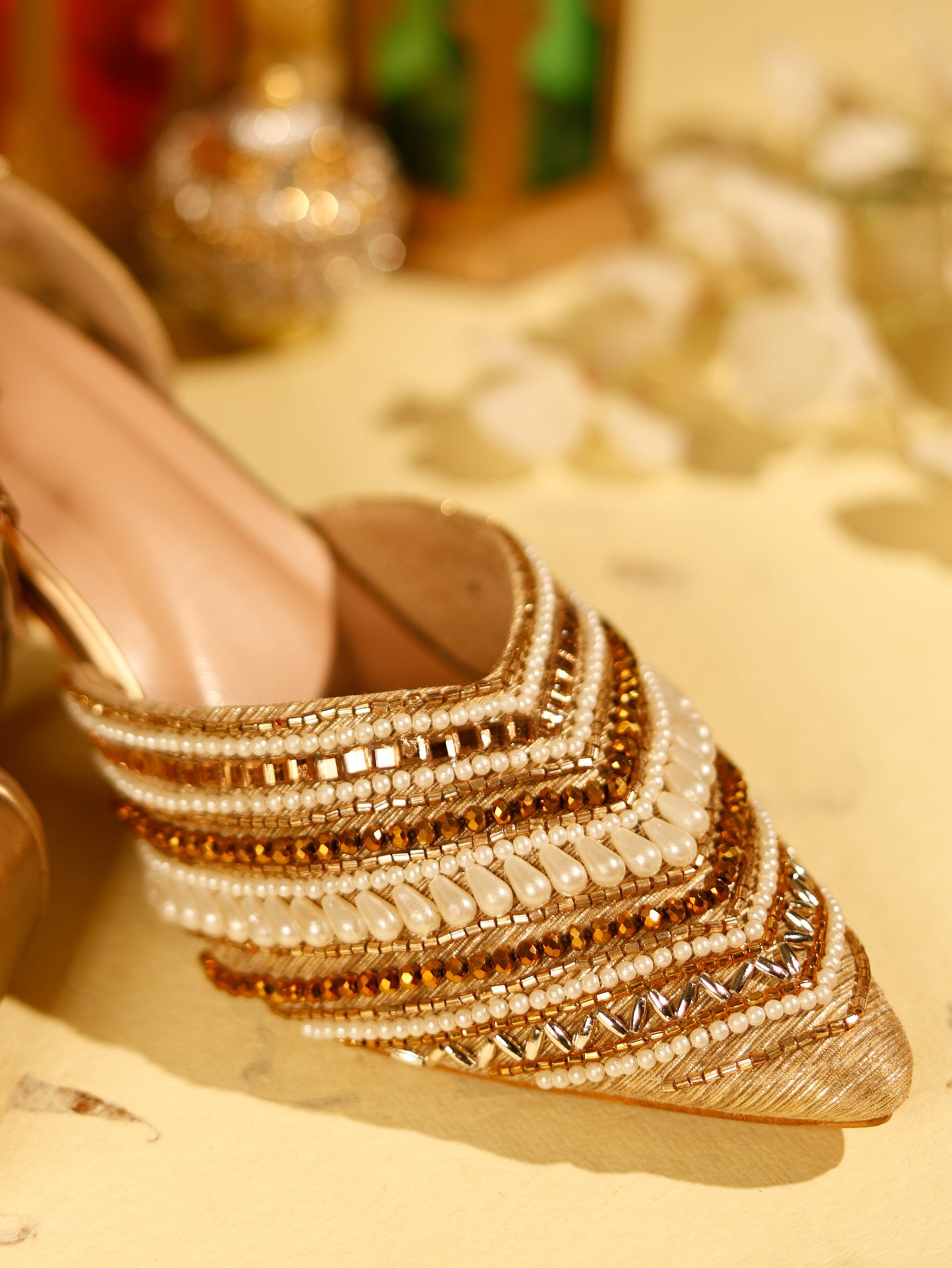 Sultana Gold Closed Toe Heels