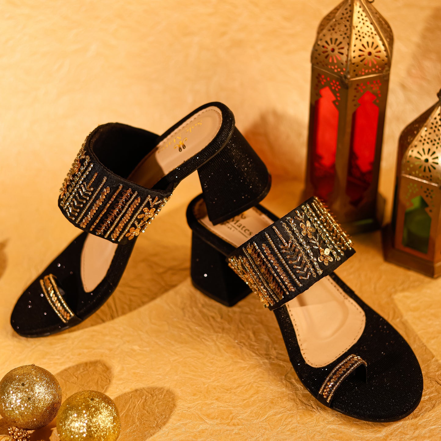 Mirza Black Kohlapuri Heels