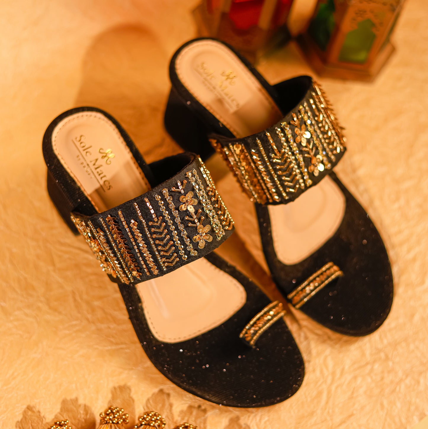 Mirza Black Kohlapuri Heels