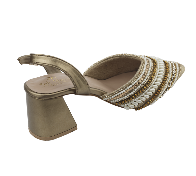 Sultana Gold Closed Toe Heels