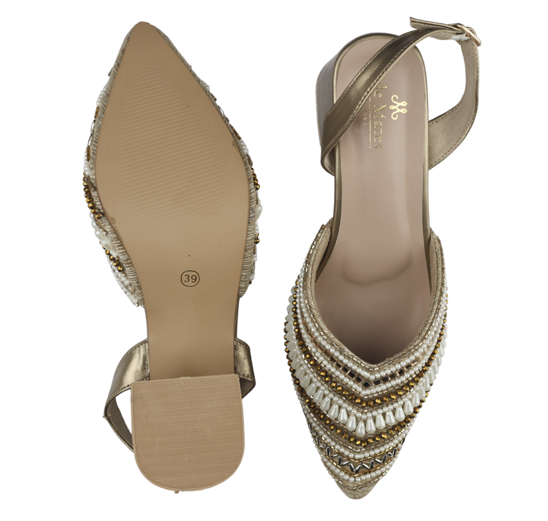 Sultana Gold Closed Toe Heels