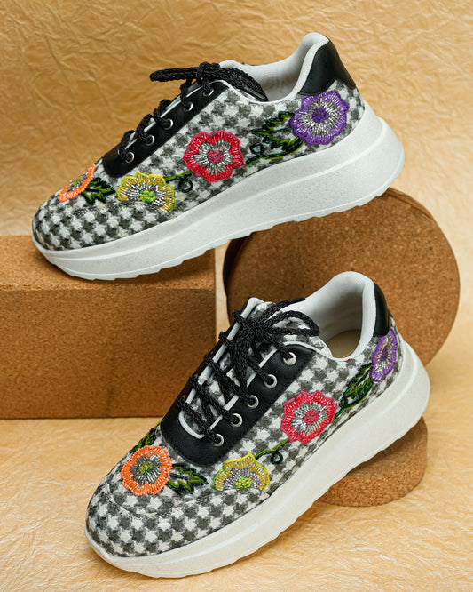 Floral Check Sneaker