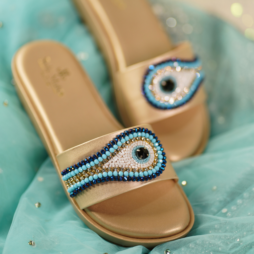 Evil Eye Hand Crafted Wedge Heels