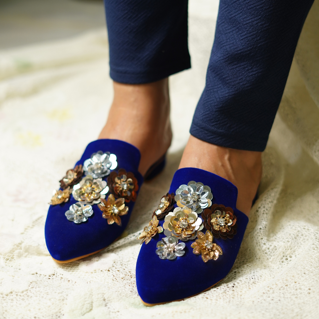 Fire cracker Royal Blue Mules