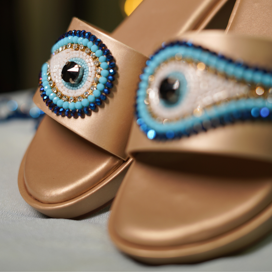 Evil Eye Hand Crafted Wedge Heels