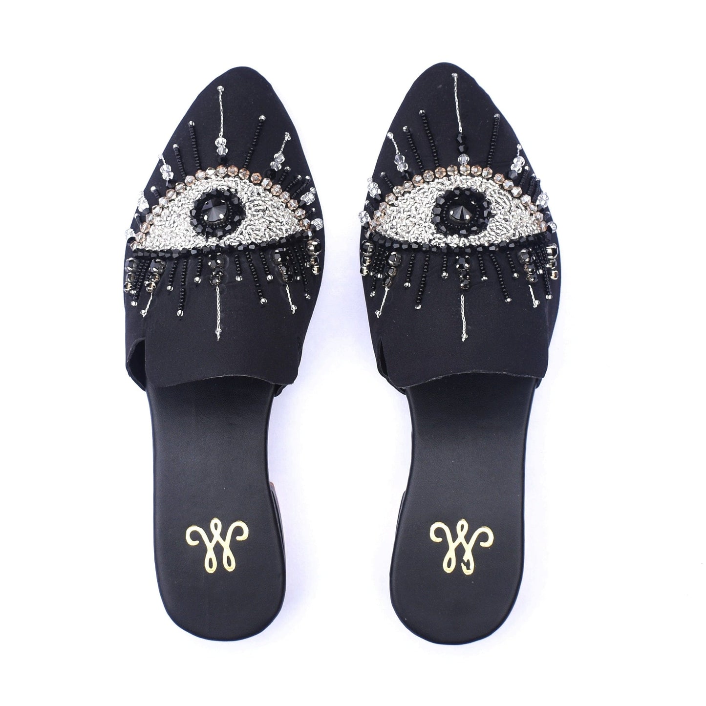BLACK EVIL EYE Mules